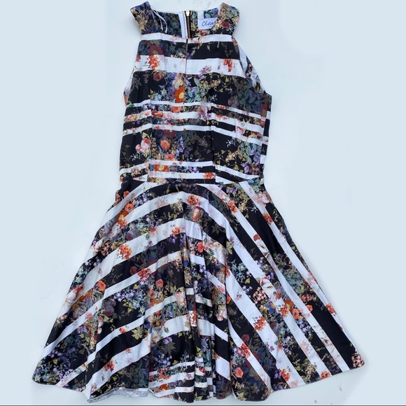 Closet London Striped Floral A-line Dress - Picture 2 of 4
